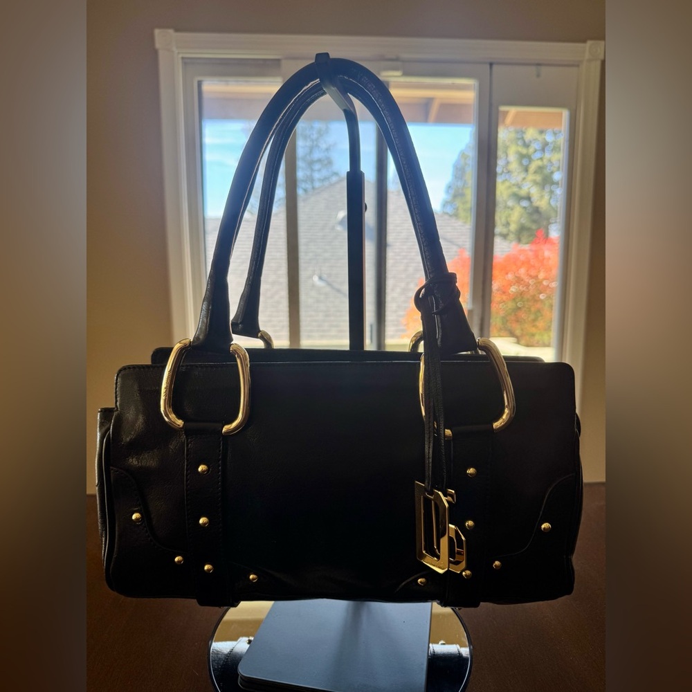 Rare Dolce & Gabanna Black & Gold Shoulder Bag Purse NO CALLOUTS